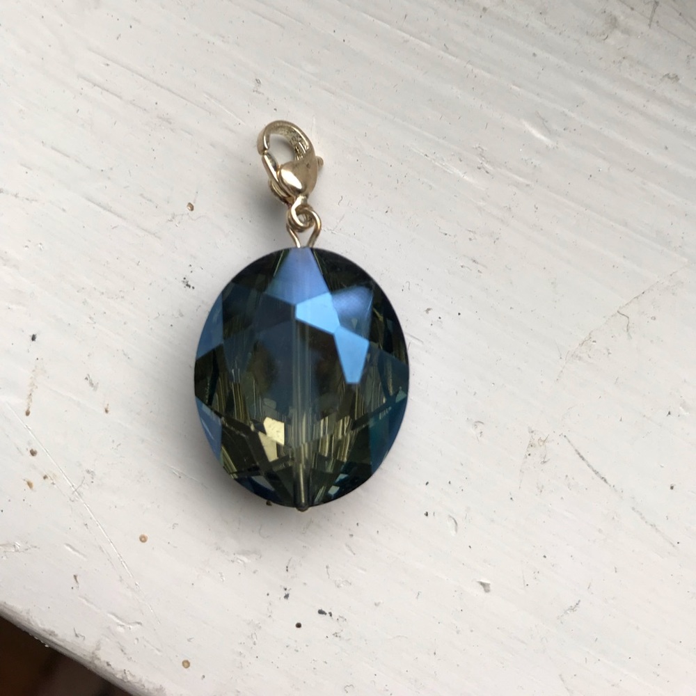 blue crystal charm dangle